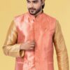 Exuberant Peach Colored Designer Menswear Jacket