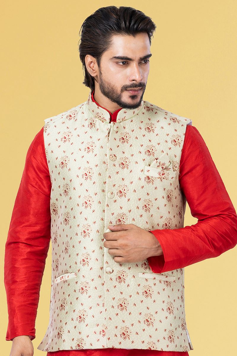 Appealing Pista Green Colored Designer Menswear Jacket