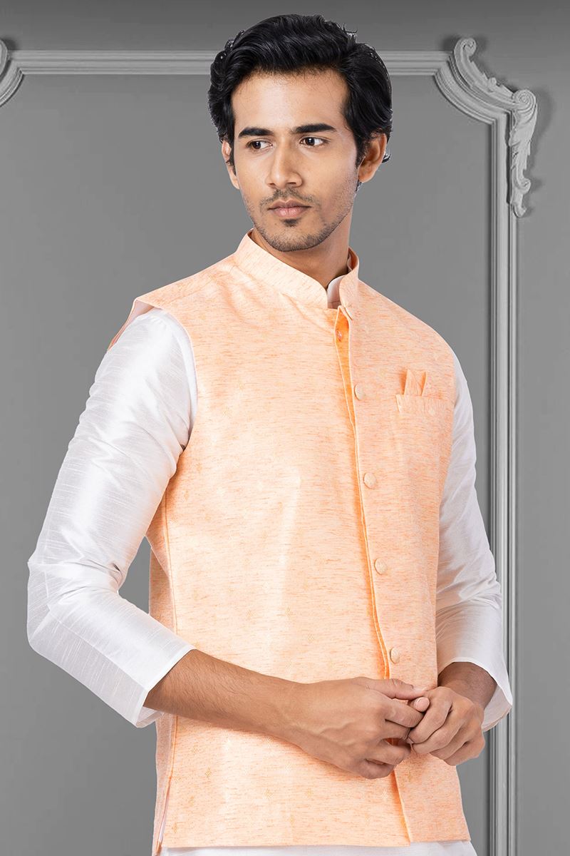 Magnificent Light Peach Colored Designer Menswear Jacket