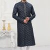 Stylish Navy Blue Colored Designer Kurta Payjama Set
