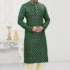 Enticing Green Colored Designer Kurta Payjama Set