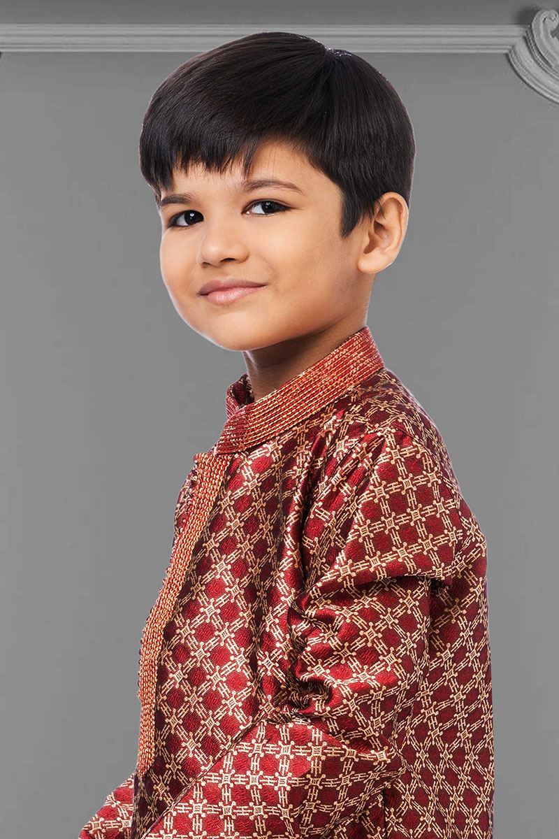 Attractive Maroon Colored Designer Kids wear
