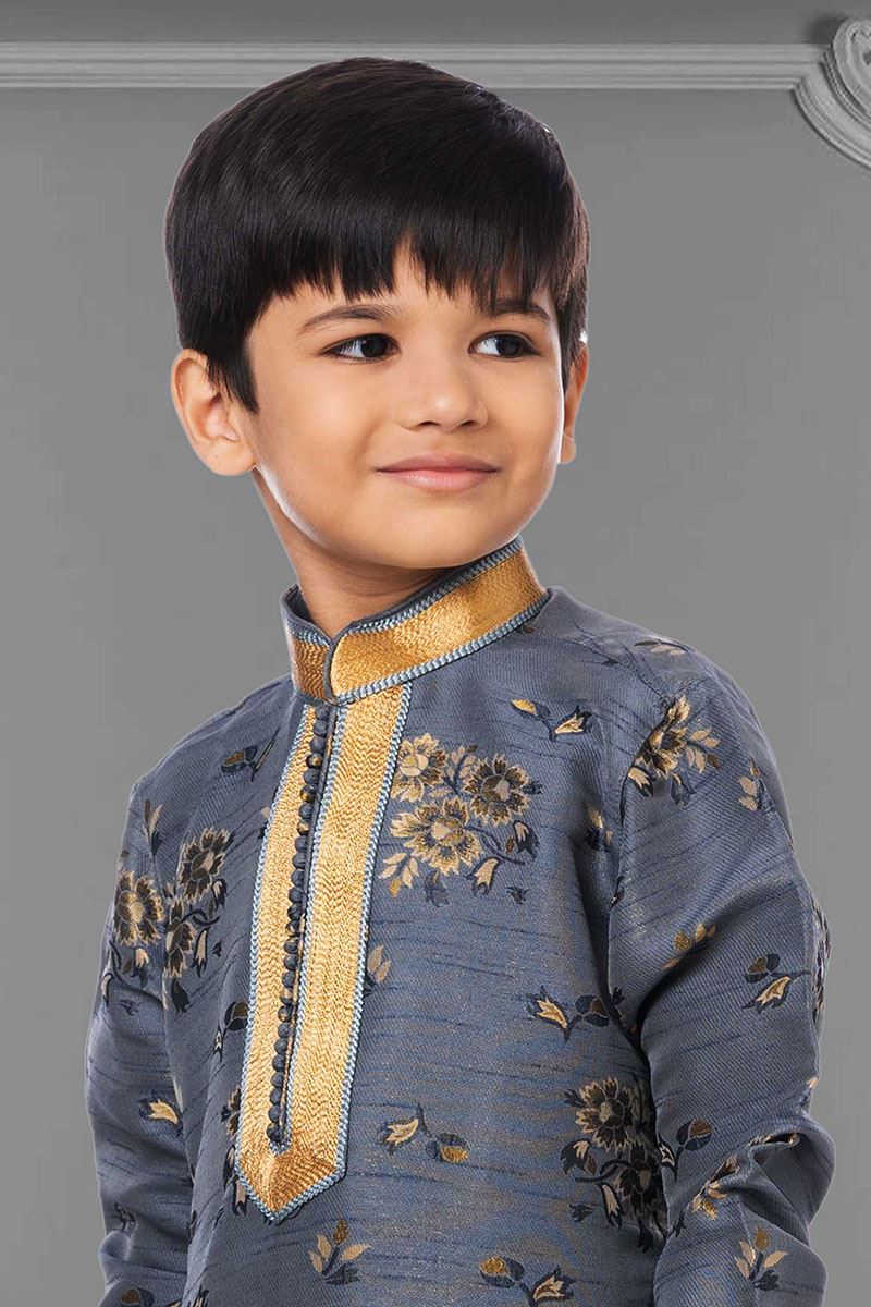Dashing Grey Colored Designer Kids wear