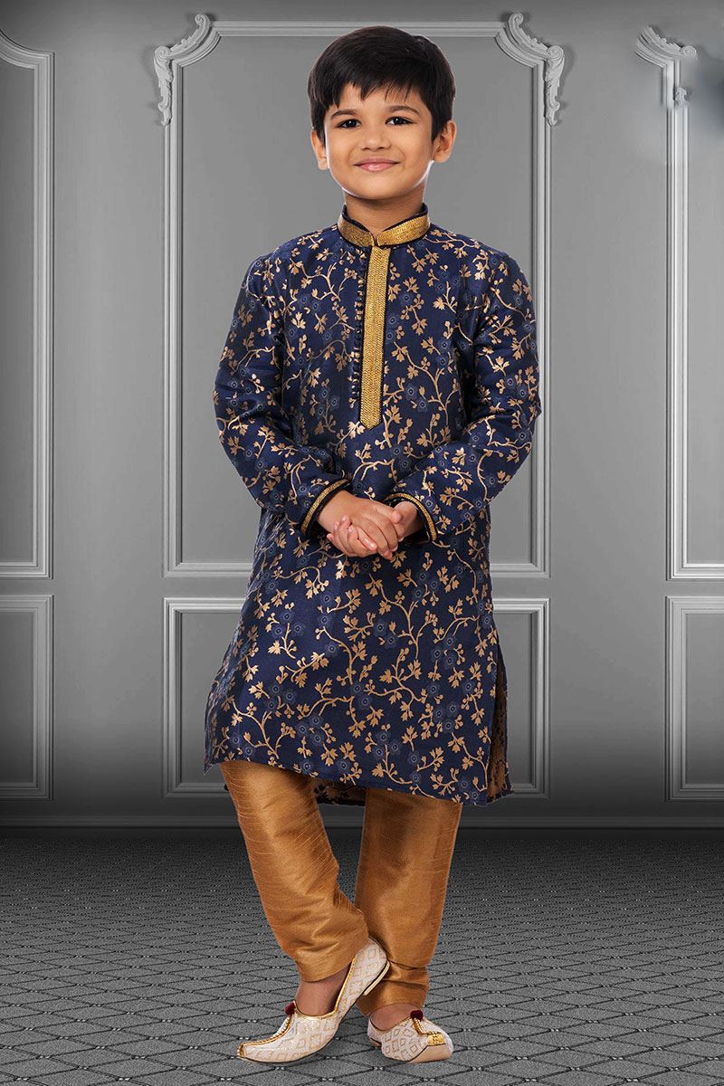 Elegant Navy Blue Colored Designer Kids wear