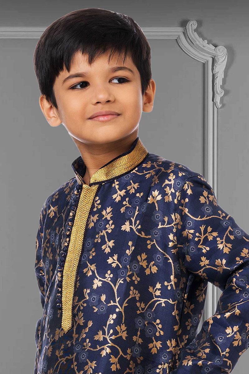 Elegant Navy Blue Colored Designer Kids wear