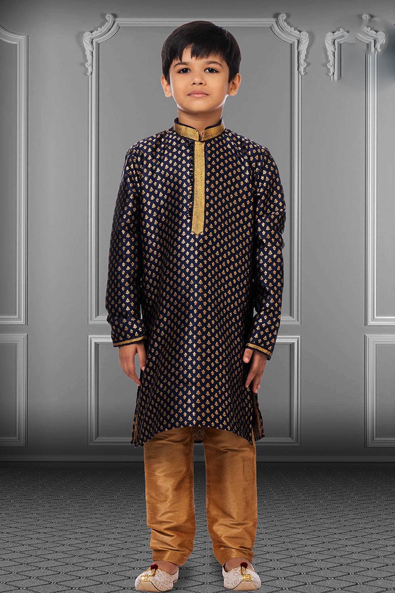 Fancy Navy Blue Colored Designer Kids wear