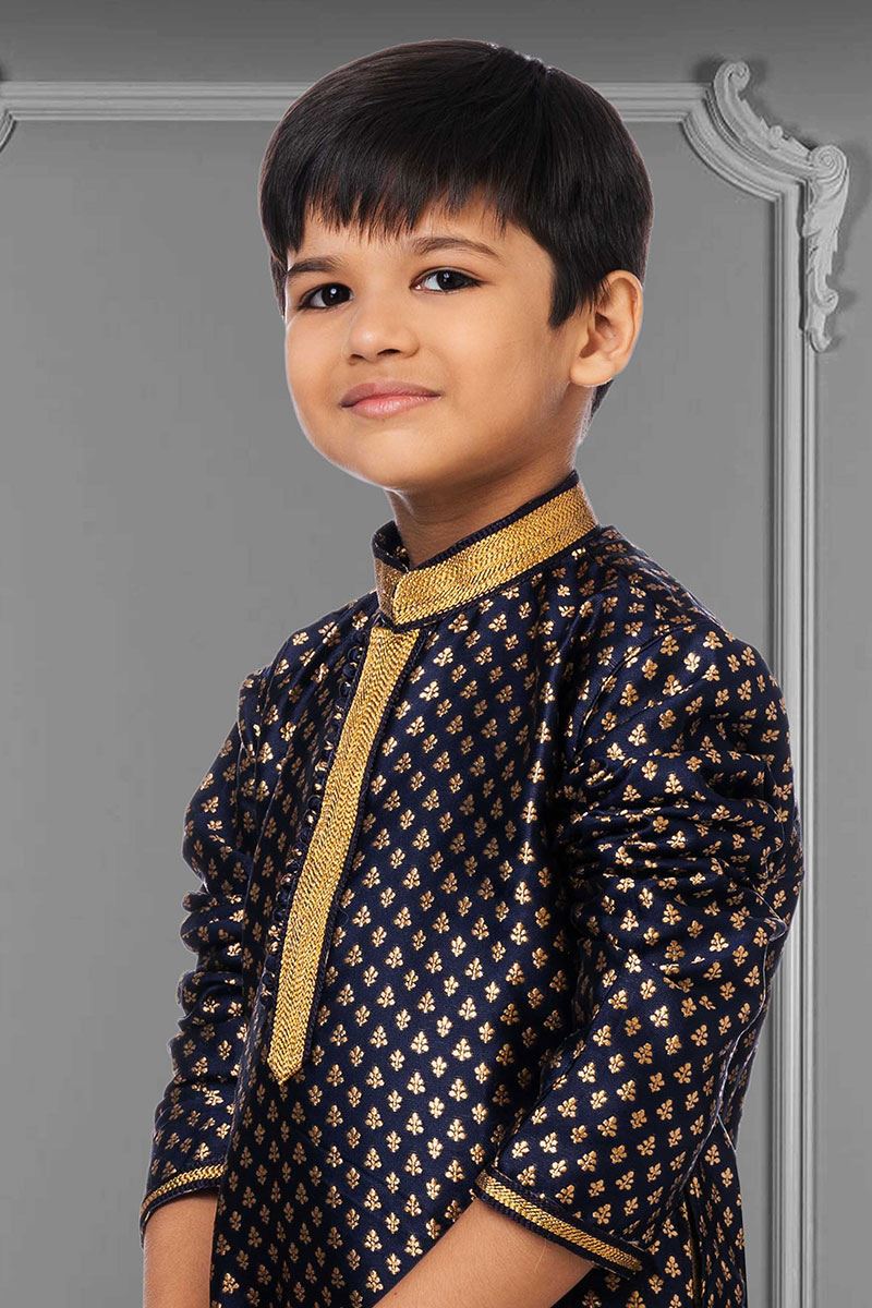 Fancy Navy Blue Colored Designer Kids wear