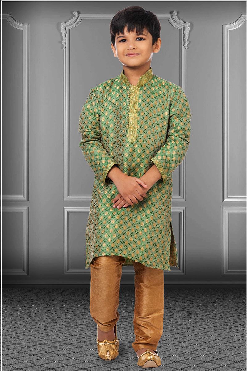 Magnificent Green Colored Designer Kids wear