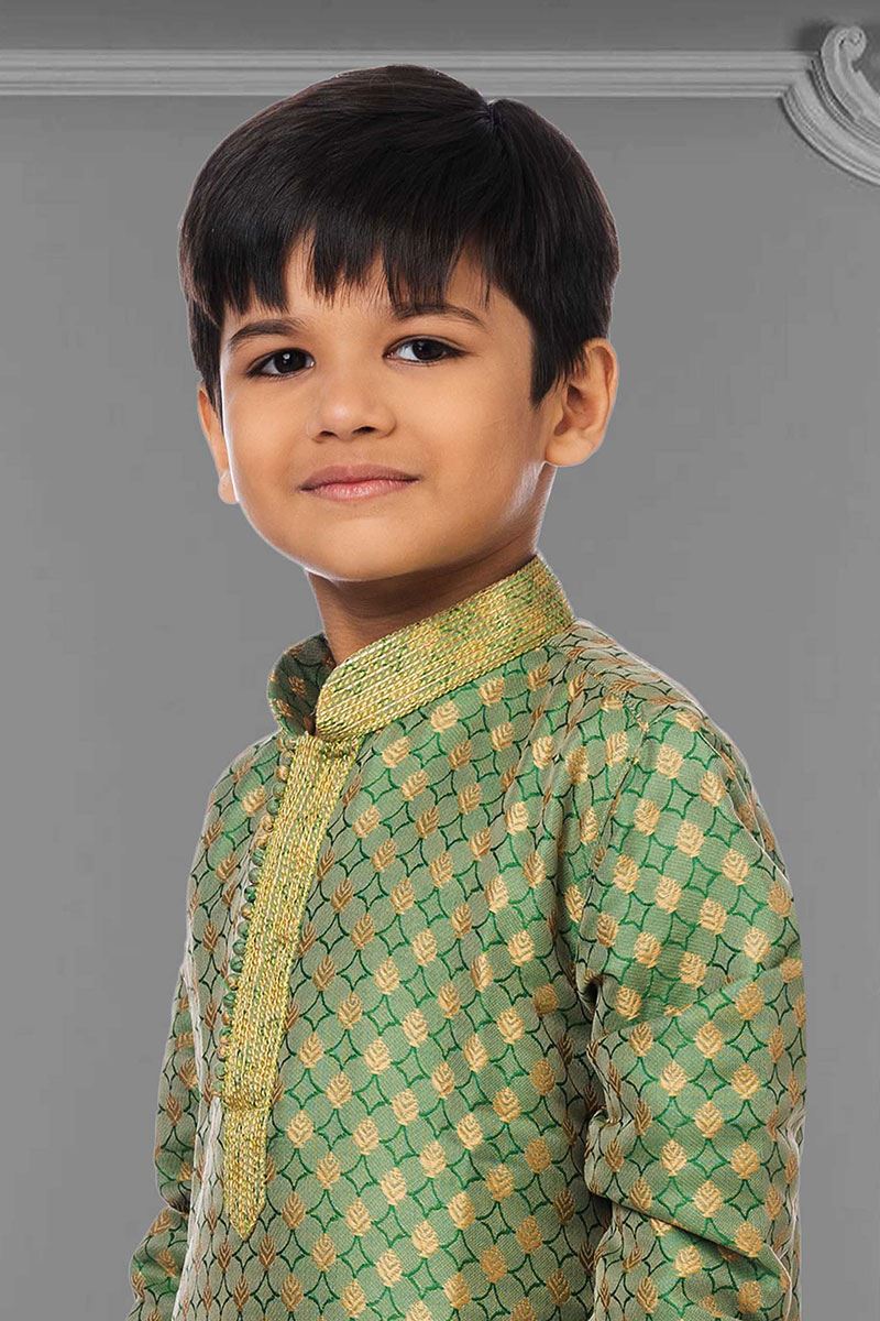 Magnificent Green Colored Designer Kids wear