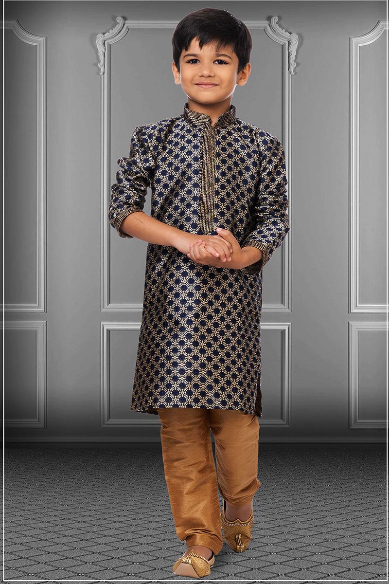 Fashionable Navy Blue Colored Designer Kids wear