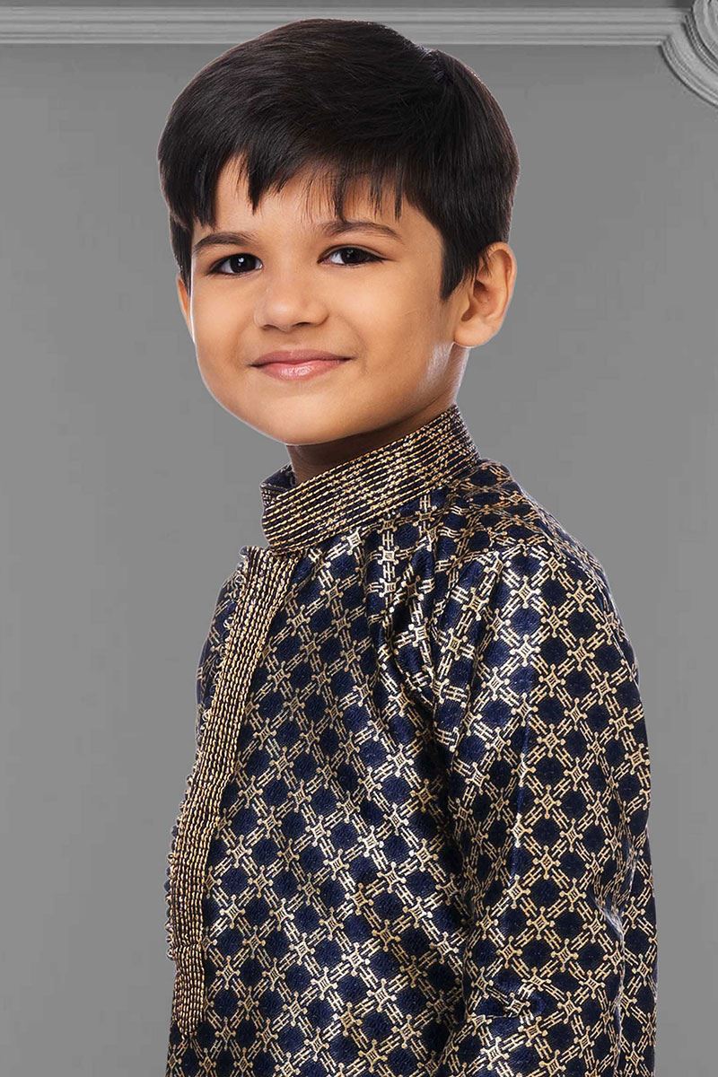 Fashionable Navy Blue Colored Designer Kids wear