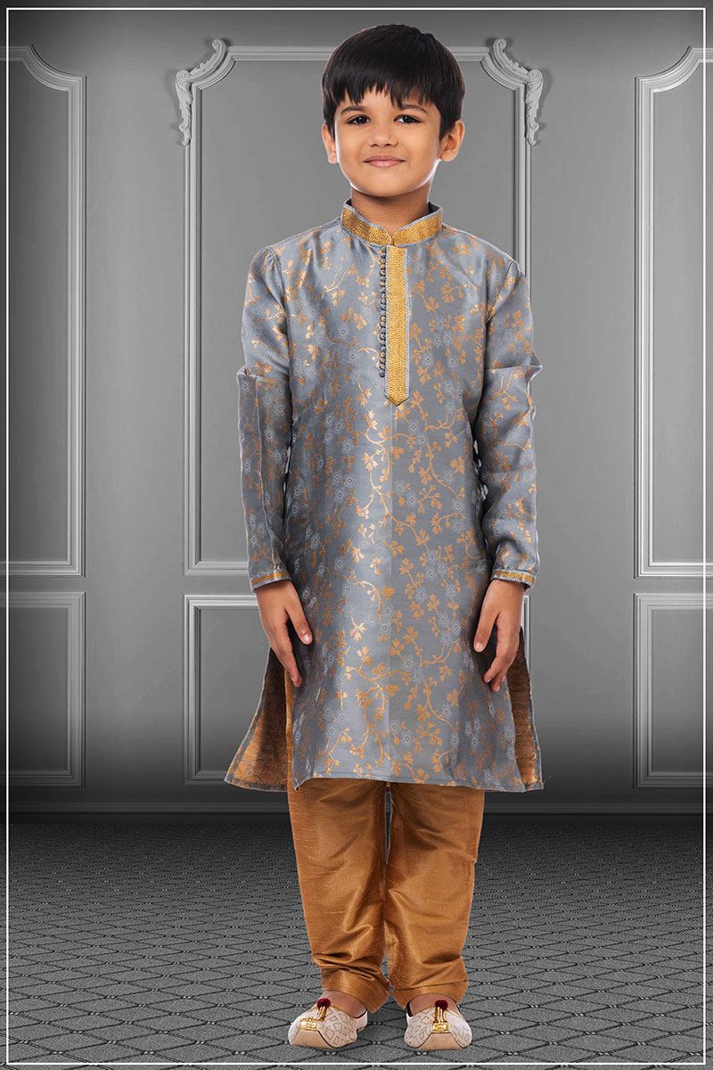 Exuberant Grey Colored Designer Kids wear