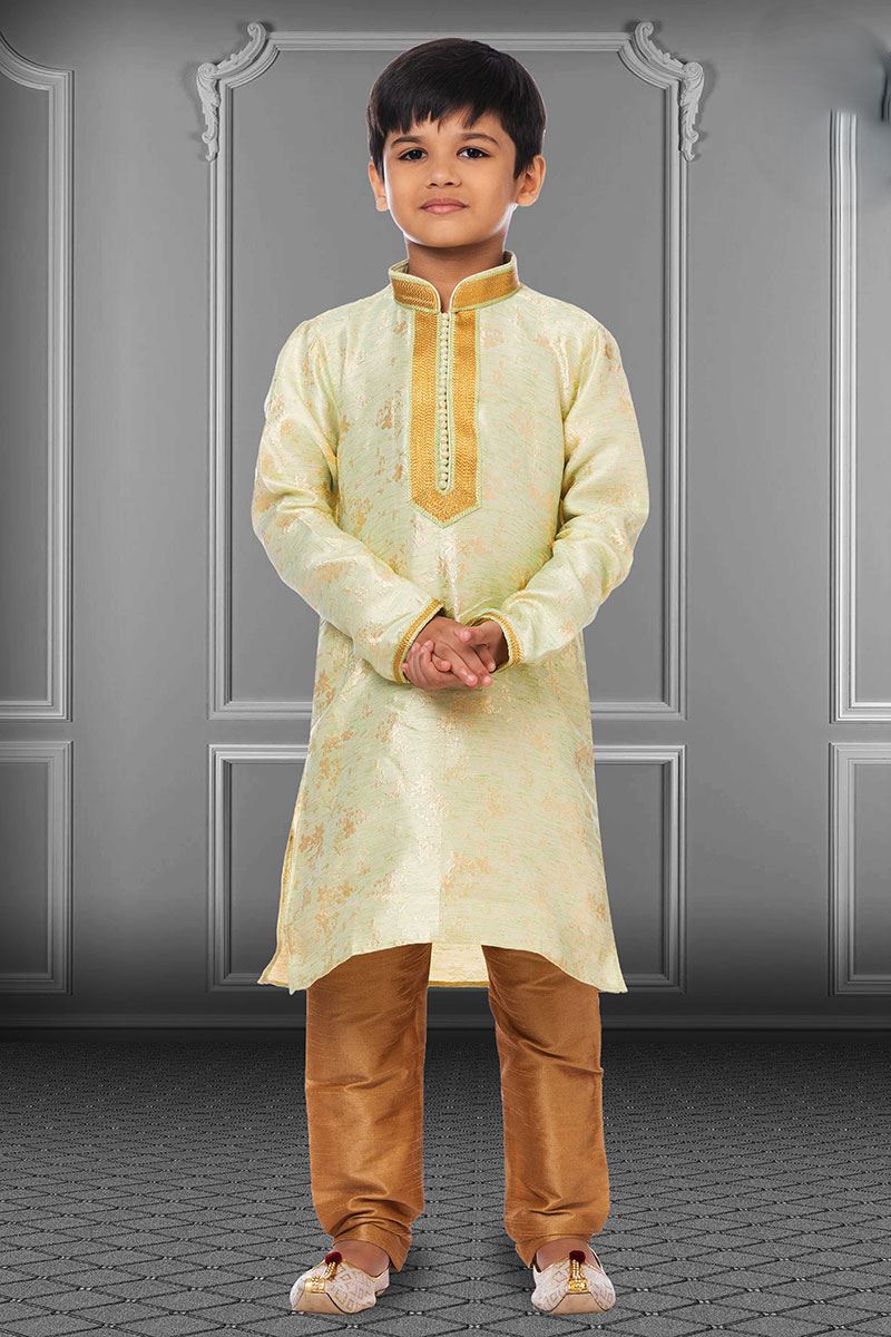 Exquisite Lime Green Colored Designer Kids wear