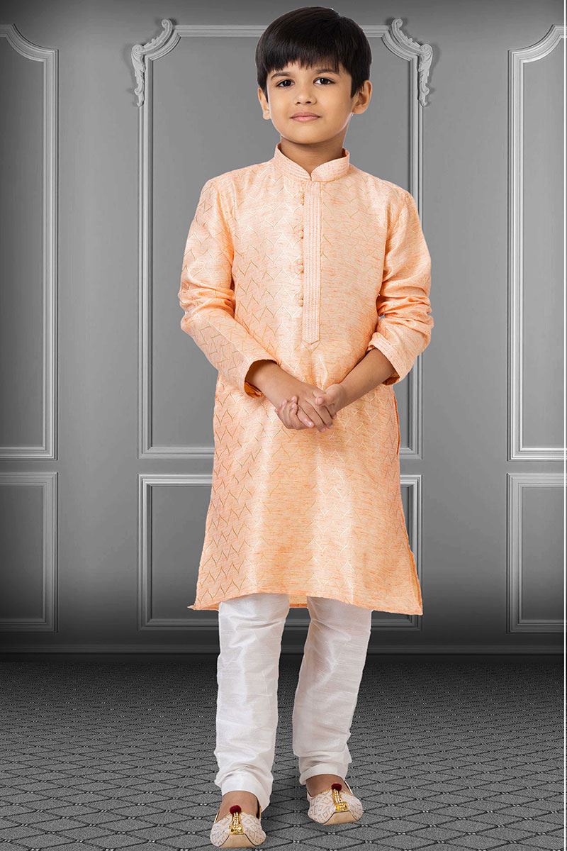 Delightful Peach Colored Designer Kids wear