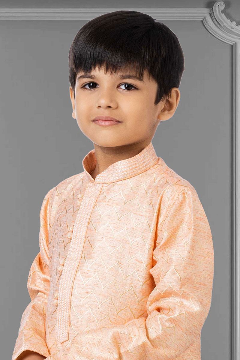 Delightful Peach Colored Designer Kids wear
