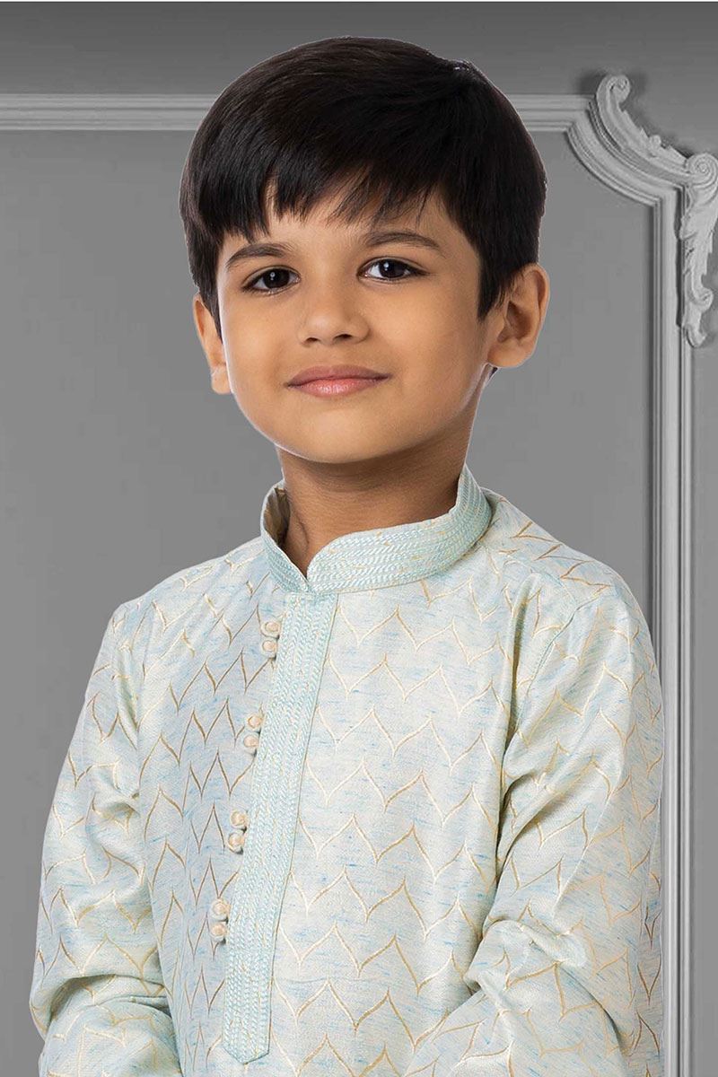 Charismatic Sky Blue Colored Designer Kids wear
