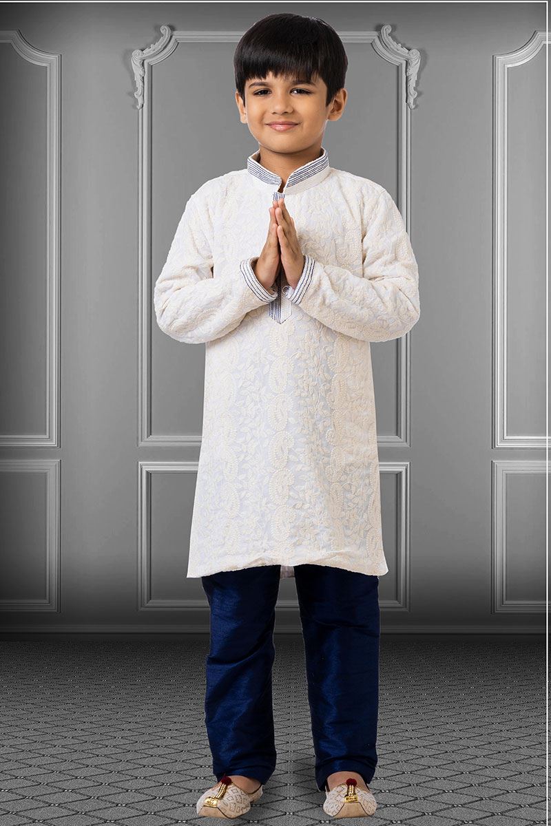 Classy  White Colored Designer Kids wear