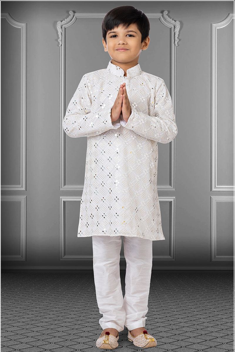 Exquisite White Colored Designer Kids wear