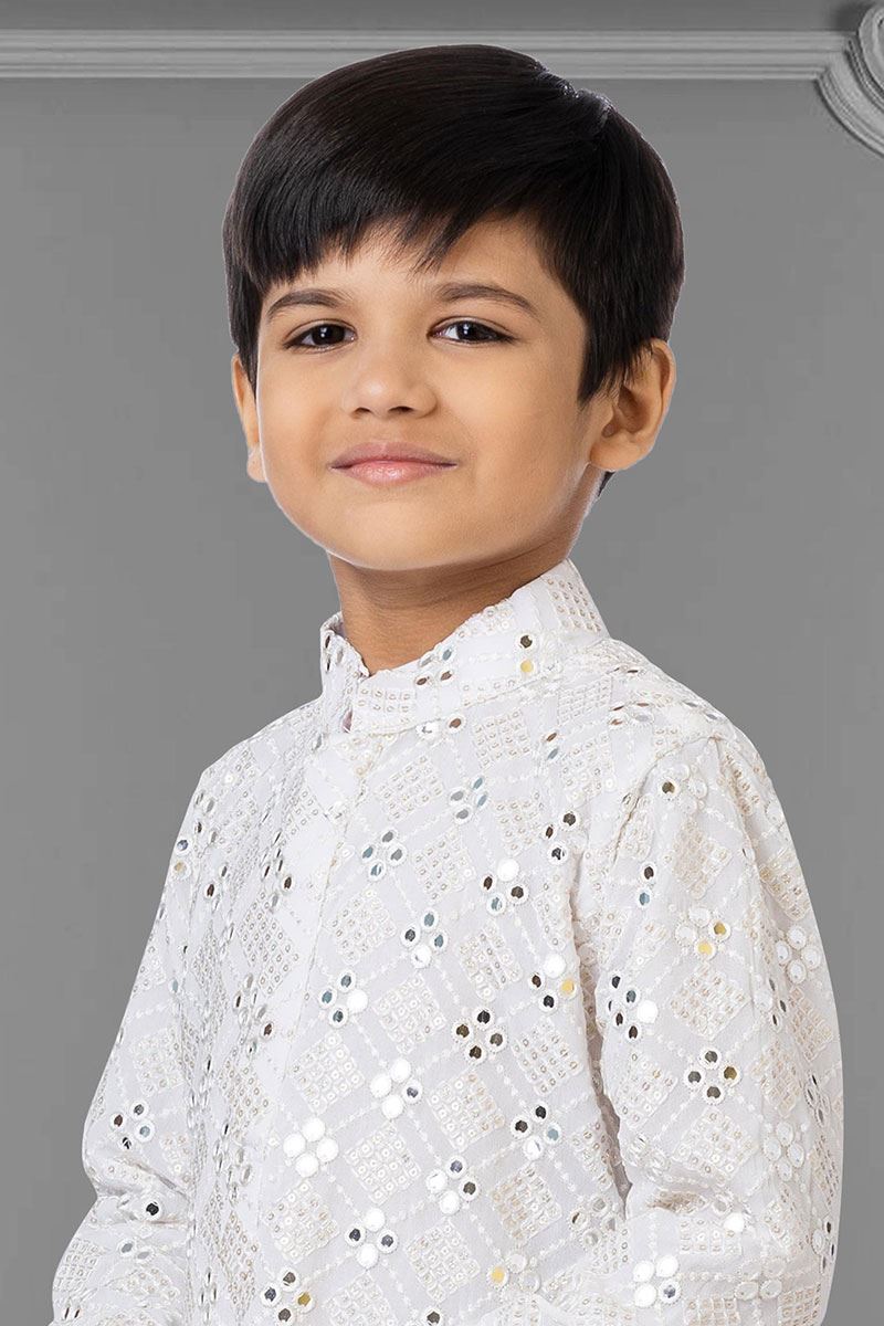 Exquisite White Colored Designer Kids wear