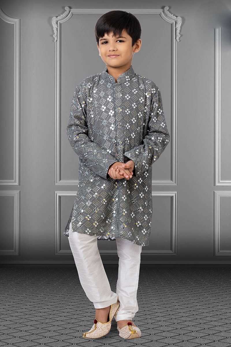 Enticing Grey Colored Designer Kids wear