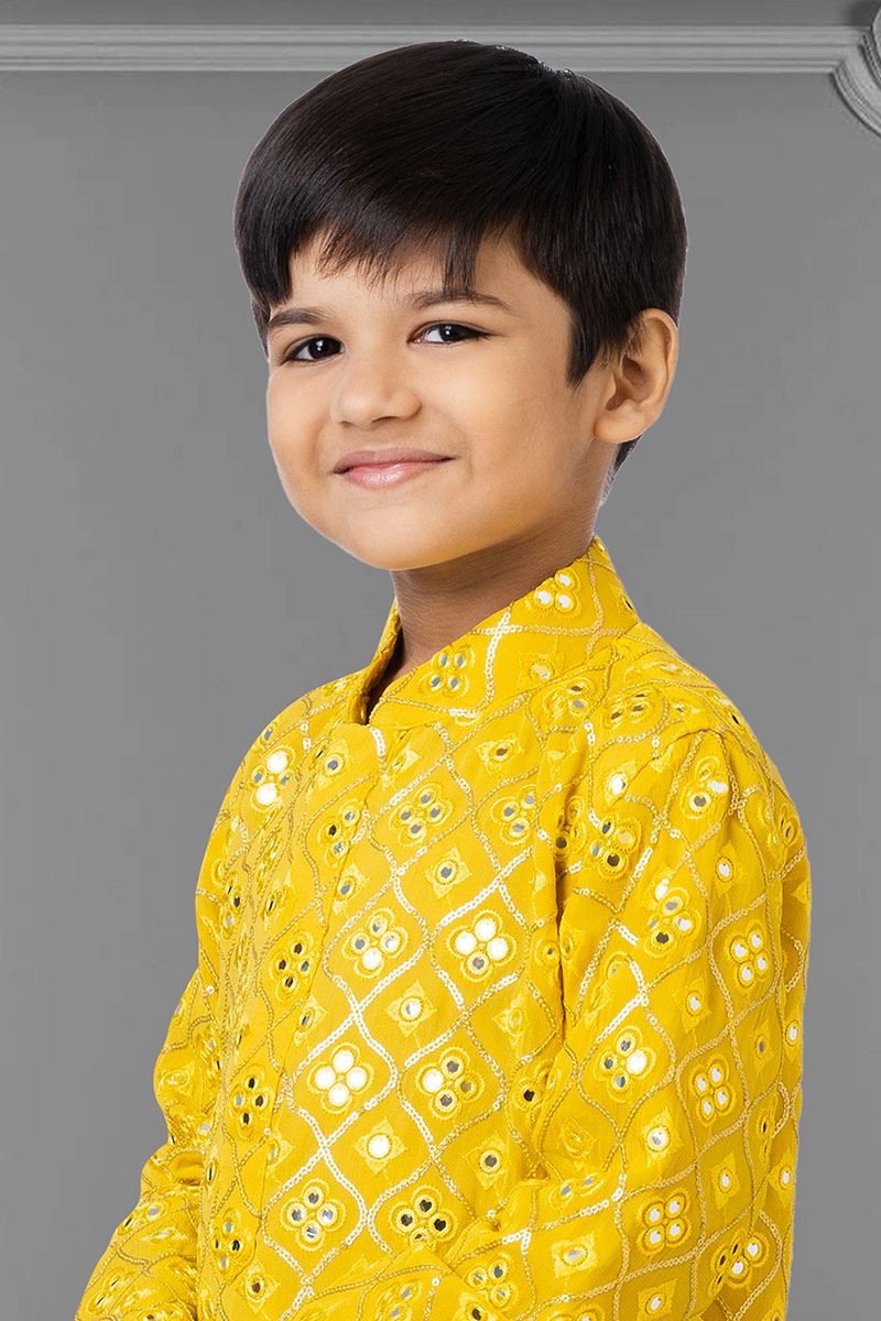 Delightful Yellow Colored Designer Kids wear