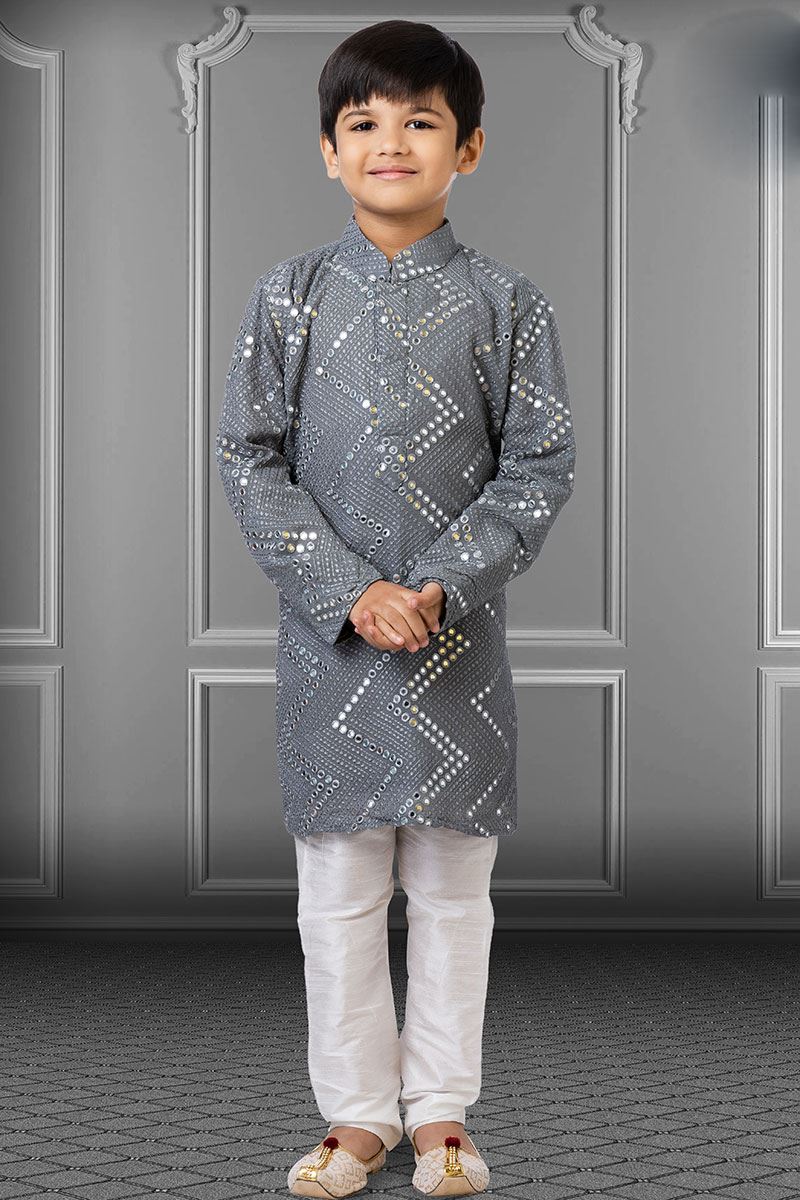 Royal Grey Colored Designer Kids wear