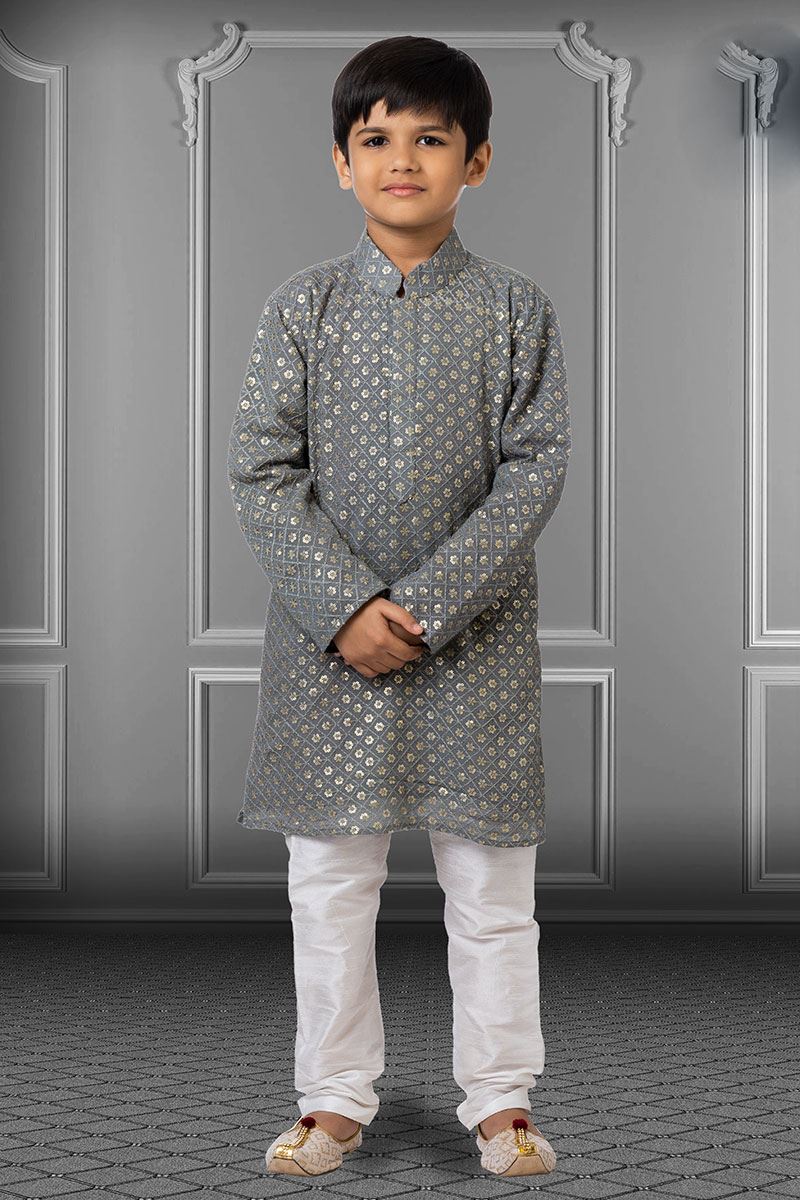 Captivating Grey Colored Designer Kids wear