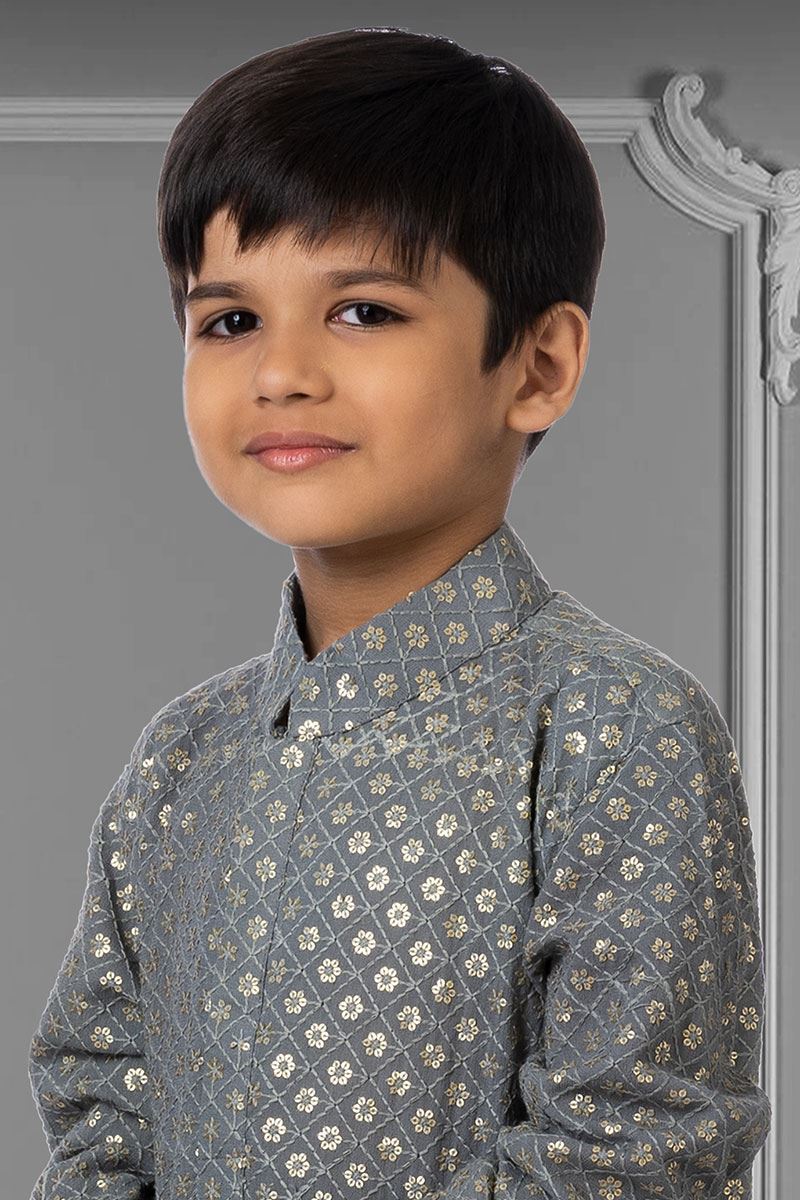 Captivating Grey Colored Designer Kids wear