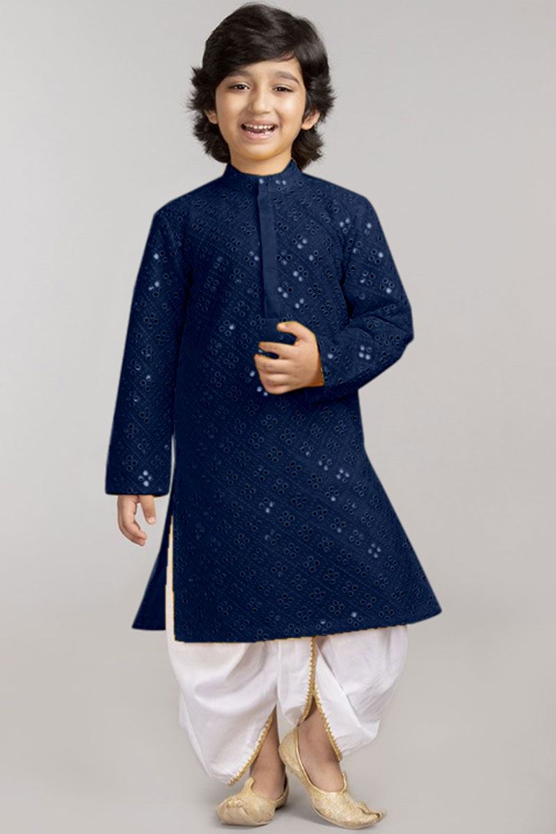 Captivating Navy Blue Colored Designer Kids wear