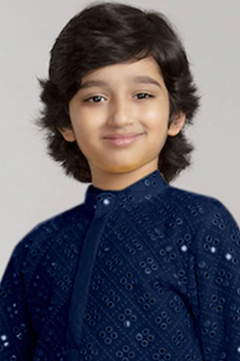 Captivating Navy Blue Colored Designer Kids wear