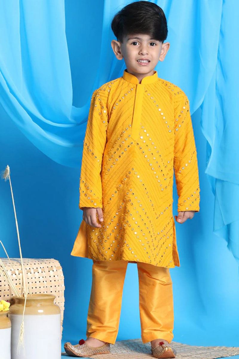 Dashing Mustard Colored Designer Kids wear