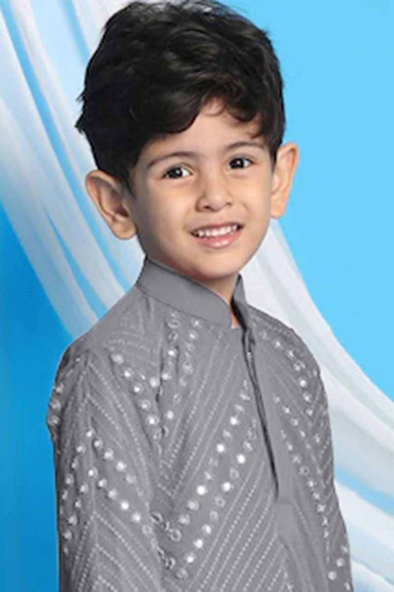 Fancy Grey Colored Designer Kids wear