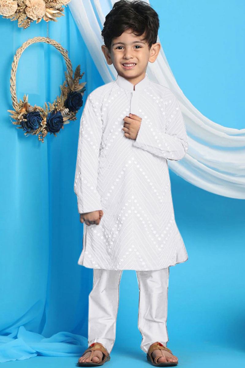 Magnificent White Colored Designer Kids wear