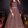 Attractive Wine Colored Designer Kids Gown