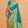 Stunning Rama and Parrot Green Colored Designer Saree