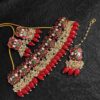 CharmingRed Colored Designer Meenakari Choker Set