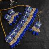 GlamorousRoyal Blue Colored Designer Meenakari Choker Set