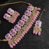 AttractiveLight Pink Colored Designer Meenakari Choker Set