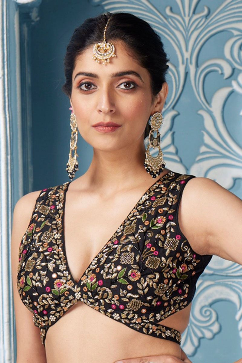 Appealing Black Colored Designer Lehenga Choli