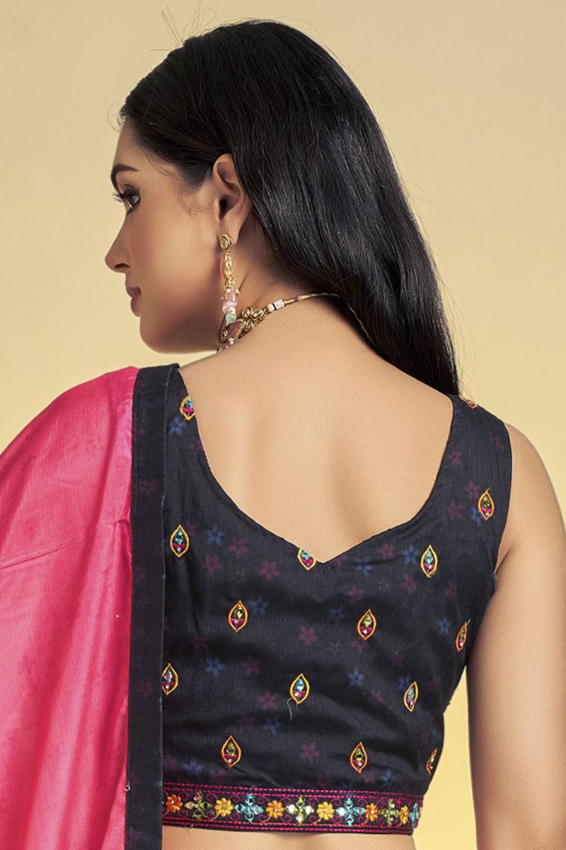 Charming Black Colored Designer Lehenga Choli