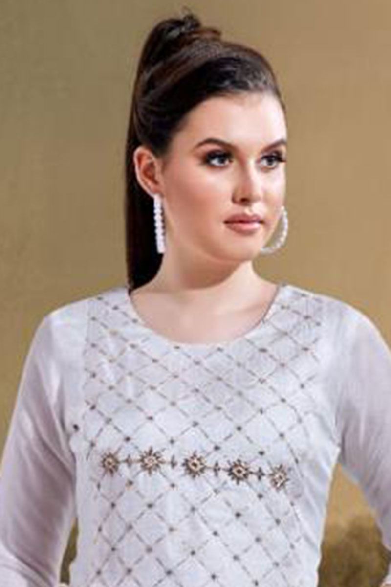 Enticing White Colored Designer Kurti