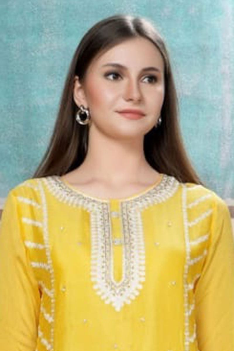 Magnificent Yellow Colored Designer Kurti