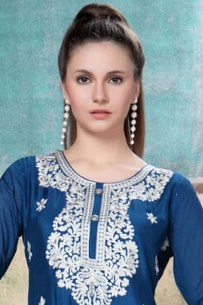 Irresistible Blue Colored Designer Kurti