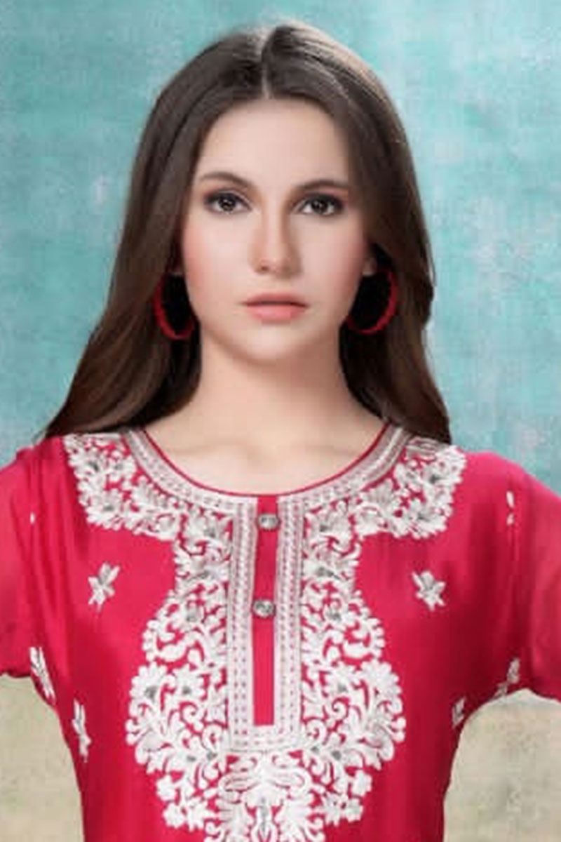 Stunning Red Colored Designer Kurti