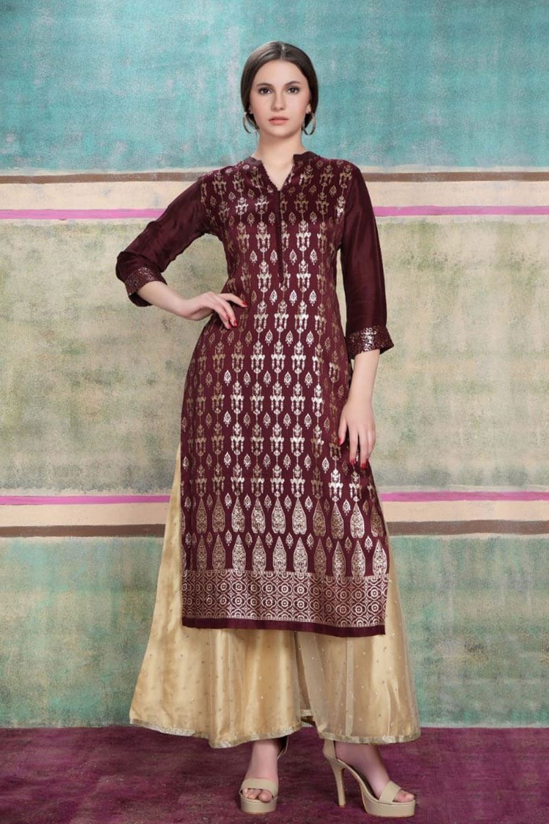 Bollywood Maroon Colored Designer Kurti