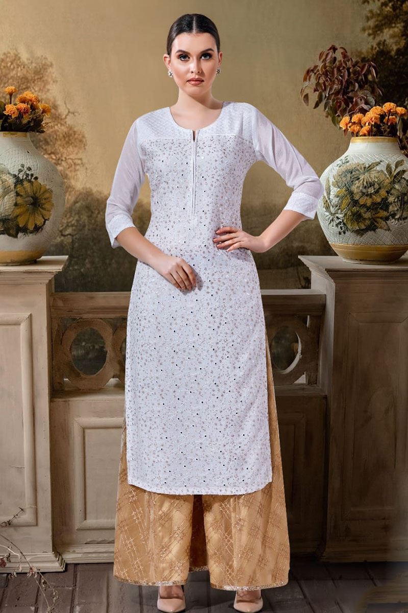 Charming White Colored Designer Kurti