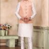Classy Cream Colored Designer Kurta Payjama with Jacket