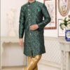 Exquisite Green Colored Designer Indowestern Sherwani