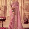 Glorious Baby Pink Colored Designer Saree