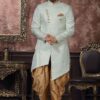 Classy Off-White Colored Designer Readymade Men's Indo-Western Sherwani